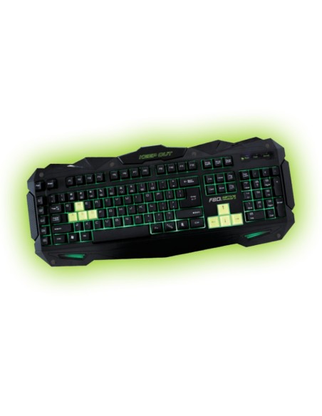 KeepOut F80 teclado USB Negro, Verde