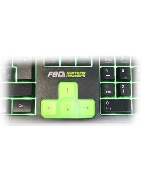 KeepOut F80 teclado USB Negro, Verde