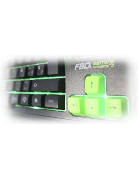 KeepOut F80 teclado USB Negro, Verde