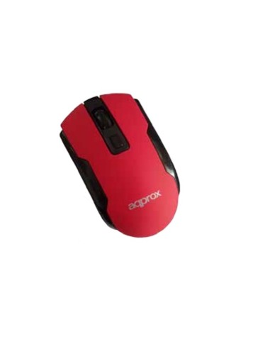 Approx Wireless Optical Mouse Red ratón RF inalámbrico Óptico 1600 DPI Ambidextro