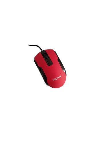 Approx USB Optical Mouse Red ratón Óptico 1000 DPI Ambidextro