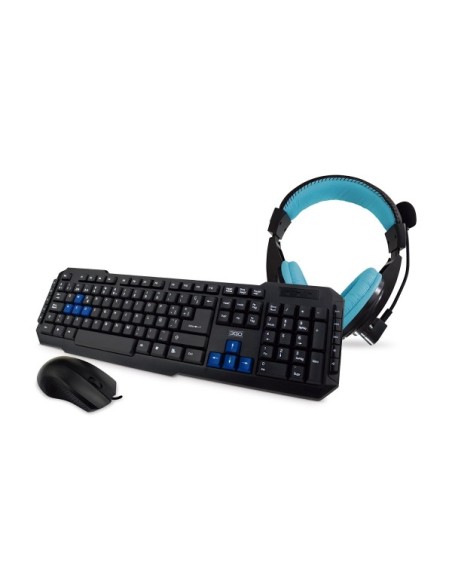 TECLADO + RATON + AURICULARES 3GO DRILE NEGRO