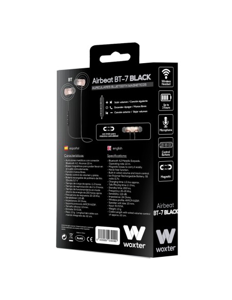 Woxter Airbeat BT-7 Auriculares Dentro de oído Negro, Rosa