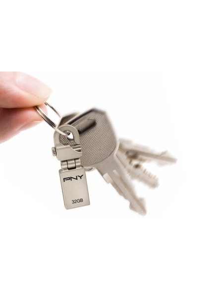 PNY 32GB Micro Hook Attaché unidad flash USB USB tipo A 2.0 Metálico