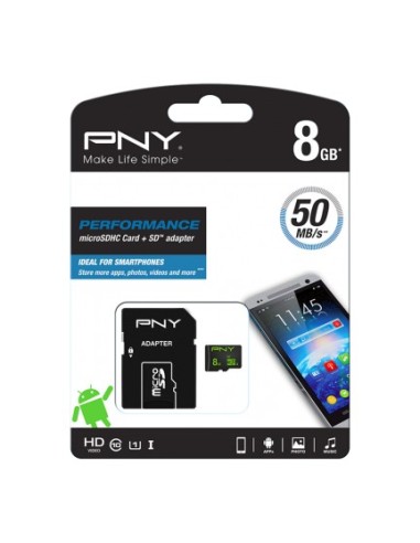 PNY Performance memoria flash 8 GB MicroSDHC Clase 10 UHS-I