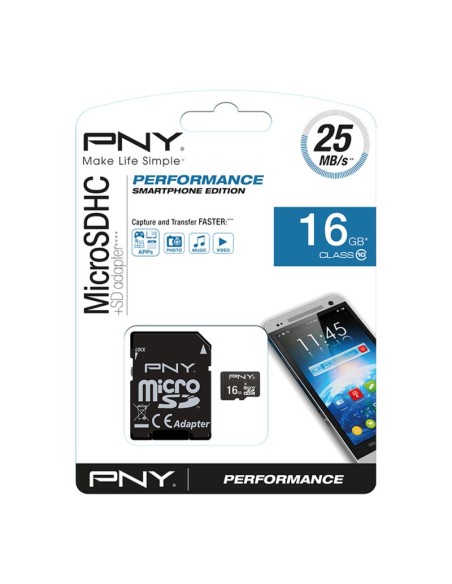 PNY SDU16GPER25-EF memoria flash 16 GB MicroSD Clase 10