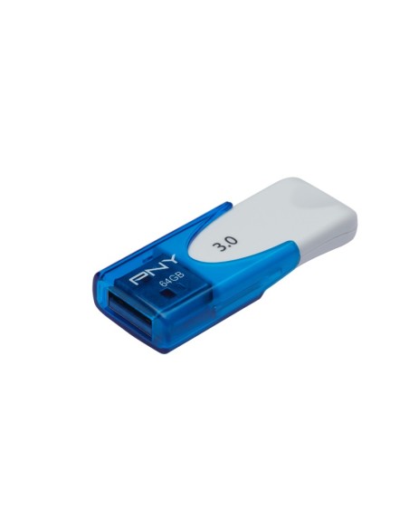 PNY Attaché 4 3.0 64GB unidad flash USB USB tipo A 3.0 (3.1 Gen 1) Azul, Blanco
