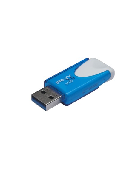 PNY Attaché 4 3.0 64GB unidad flash USB USB tipo A 3.0 (3.1 Gen 1) Azul, Blanco
