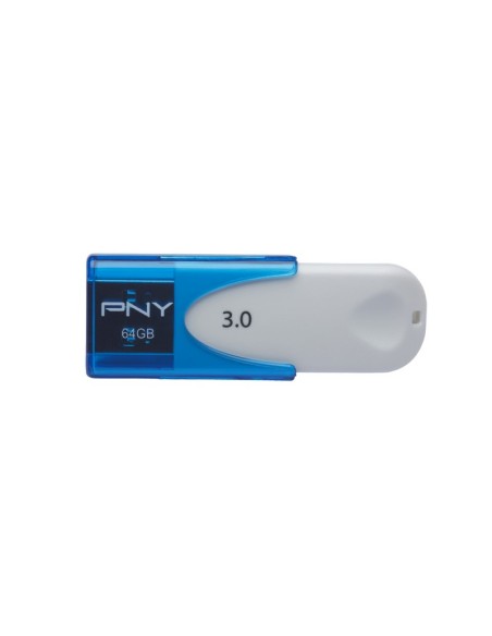 PNY Attaché 4 3.0 64GB unidad flash USB USB tipo A 3.0 (3.1 Gen 1) Azul, Blanco