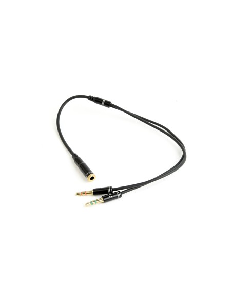CABLE ADAPTADOR AUDIO + MICROFONO DE 3,5MM A 2 DE 3,5MM