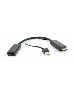 Gembird DSC-HDMI-DP adaptador de cable DisplayPort HDMI USB-AM Negro