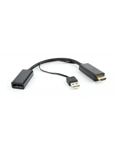 Gembird DSC-HDMI-DP adaptador de cable DisplayPort HDMI USB-AM Negro