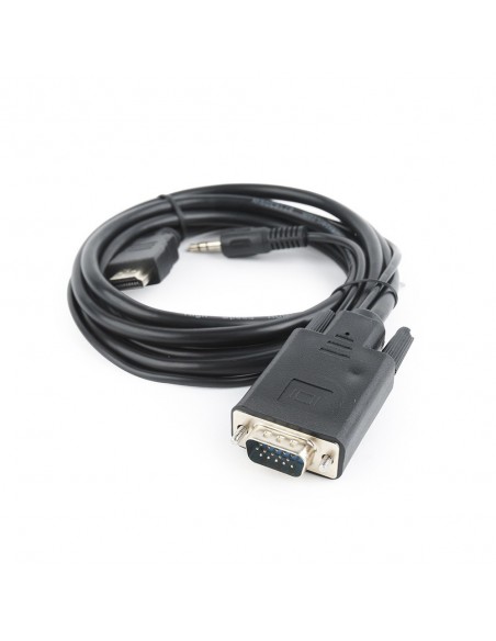 Gembird A-HDMI-VGA-03-6 adaptador de cable VGA, 3.5 mm Negro