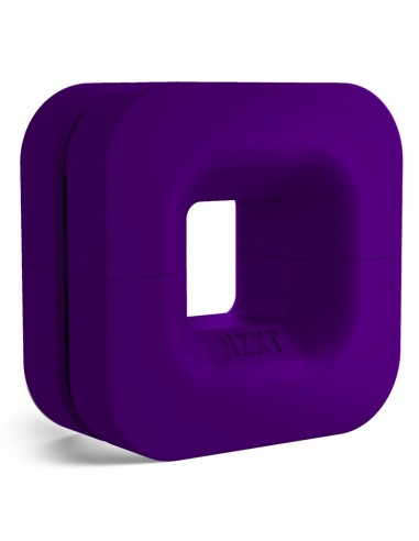 ORGANIZADOR CABLES AURICULARES PUCK METALICO IMANTADO MORADO