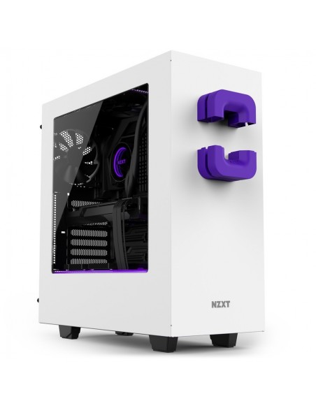 ORGANIZADOR CABLES AURICULARES PUCK METALICO IMANTADO MORADO