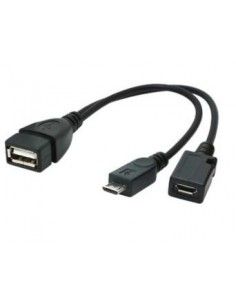 Cable USB OTG AF + MICRO BF A MICRO BM 0,15MTS
