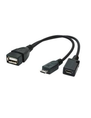 Cable USB OTG AF + MICRO BF A MICRO BM 0,15MTS