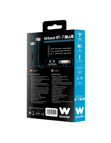Woxter Airbeat BT-7 Auriculares Dentro de oído Azul, Oro
