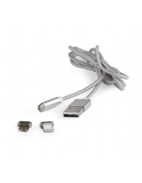 Gembird CC-USB2-AMLM3-1M cable USB USB A Macho Plata
