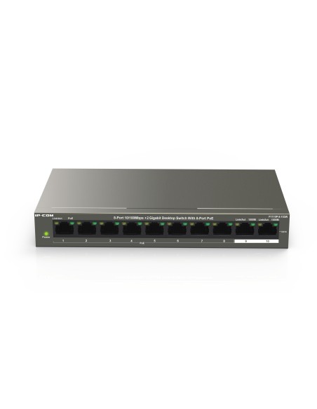 IPCOM POE SWITCH F1110P-8-102W 2 GIGABIT PORT DESKTOP SWITCH WITH 8 POE PORTS (F1110P-8-102W)