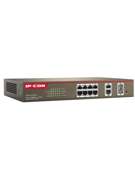 IPCOM POE MANAGEMENT SWITCH S3300-10-PWR-M 8-PORTS FE PORTS + 2 GE SFP COMBO PORTS MANAGEMENT  (S330