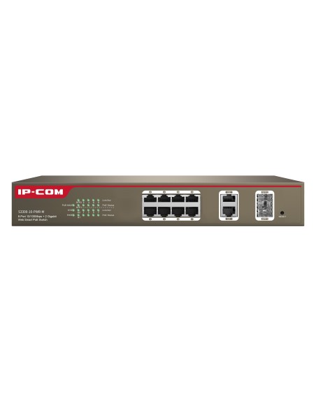 IPCOM POE MANAGEMENT SWITCH S3300-10-PWR-M 8-PORTS FE PORTS + 2 GE SFP COMBO PORTS MANAGEMENT  (S330
