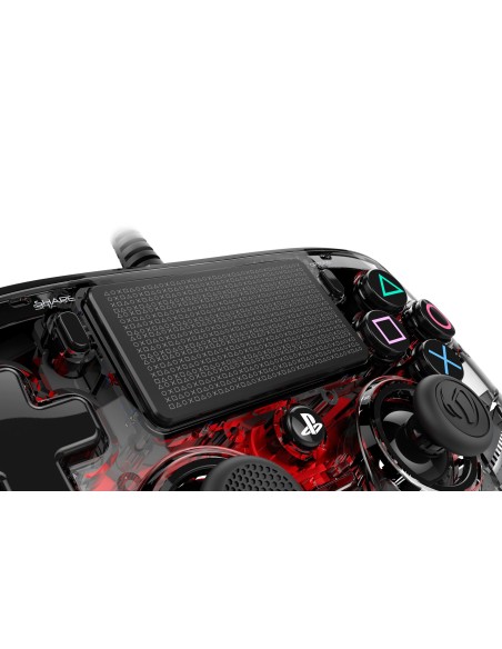 NACON PS4OFCPADCLRED mando y volante Gamepad PlayStation 4 Analógico Digital Rojo, Transparente
