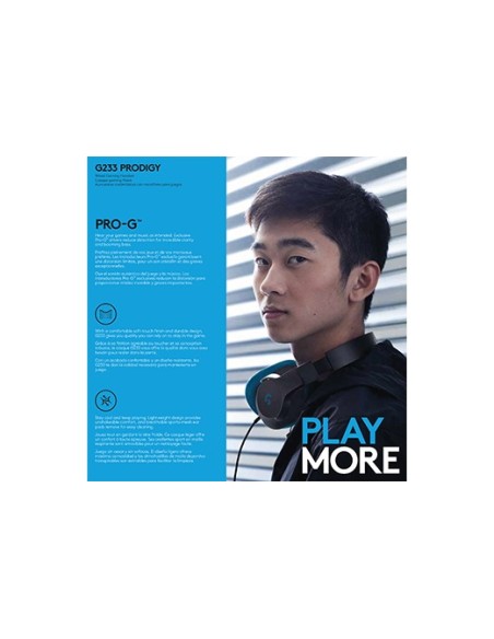 Logitech G233 Binaural Diadema Negro, Azul