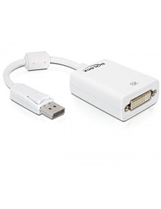 DeLOCK 61765 adaptador de cable DisplayPort DVI-I Blanco