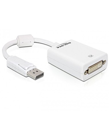 DeLOCK 61765 adaptador de cable DisplayPort DVI-I Blanco