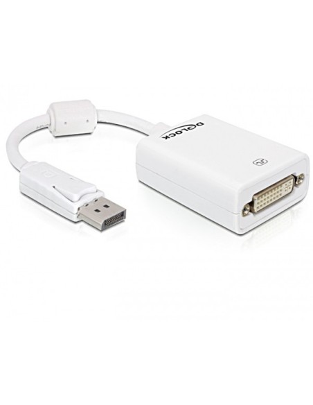 DeLOCK 61765 adaptador de cable DisplayPort DVI-I Blanco