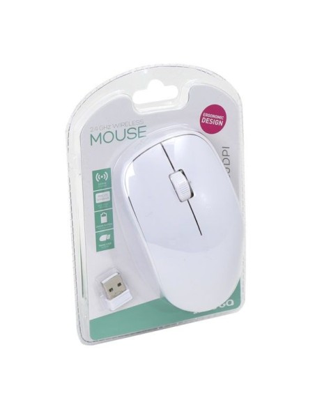 Omega OM0420WW ratón RF inalámbrico Óptico 1200 DPI Ambidextro Blanco