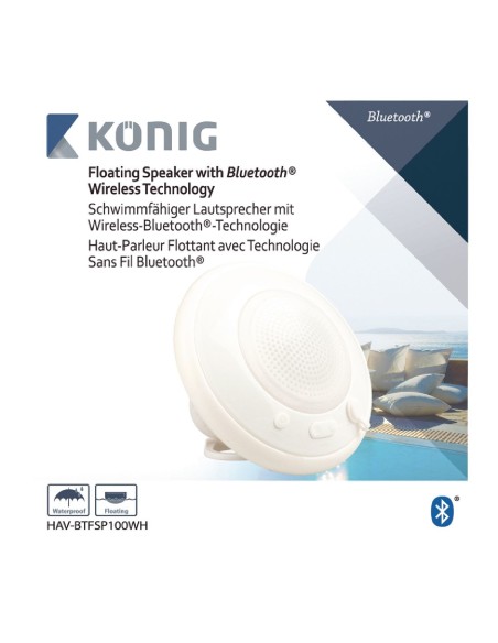 König HAV-BTFSP100WH altavoz portátil 3 W Mono portable speaker Blanco