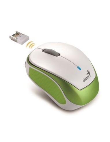 Genius Micro Traveler 9000R V2 ratón RF inalámbrico IR LED 1200 DPI Verde, Blanco