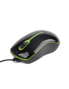 Gembird MUS-U-004-G ratón USB Óptico 1000 DPI Ambidextro Negro, Verde