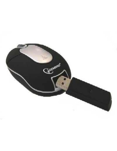 Gembird MUSWM ratón RF inalámbrico Óptico 800 DPI Ambidextro Negro, Plata