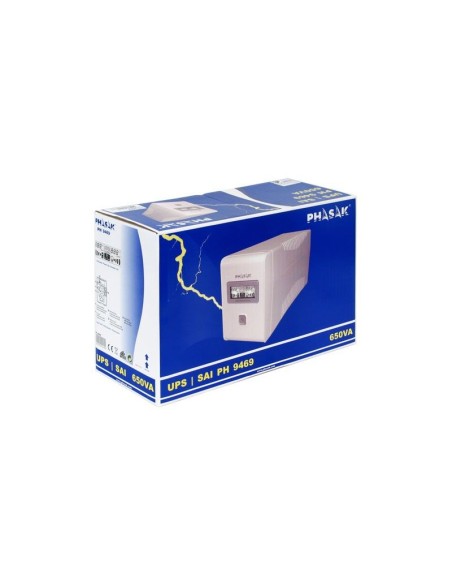Phasak PH 9469 sistema de alimentación ininterrumpida (UPS) 650 VA 2 salidas AC Línea interactiva