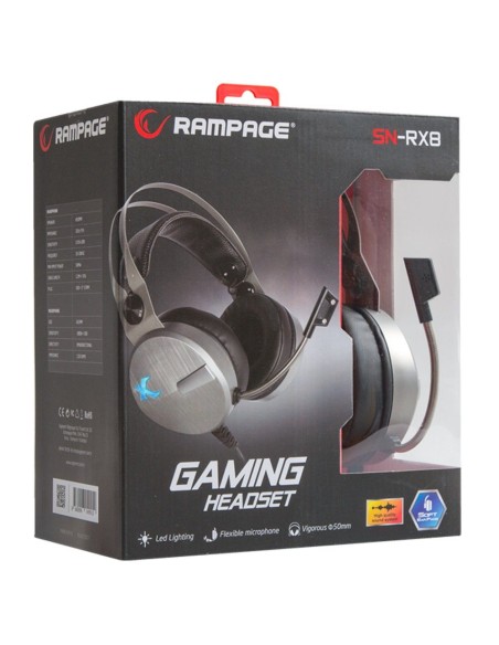 RAMPAGE SN-RX8 Monoaural Diadema Plata