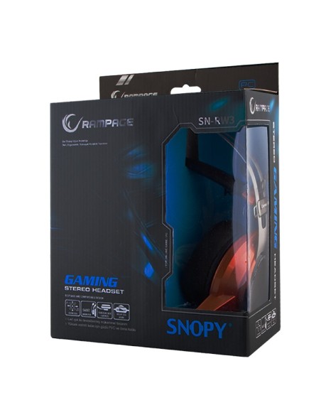 Snopy Rampage SN-RW3 Binaural Diadema Negro, Naranja auricular con micrófono