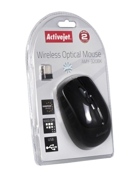 RATON OPTICO ACTIVEJET WIRELESS AMY-320BK NEGRO