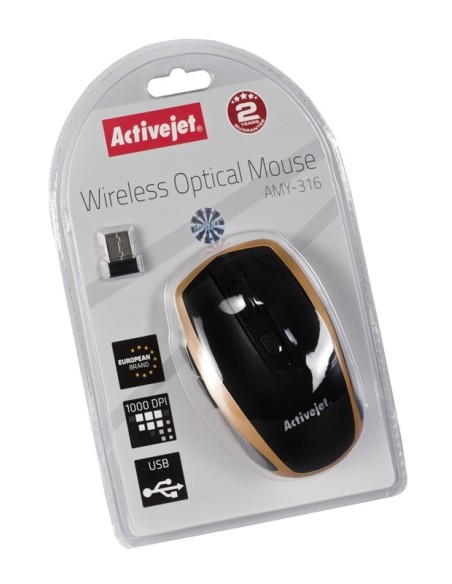 RATON OPTICO ACTIVEJET WIRELESS AMY-316 NEGRO DORA