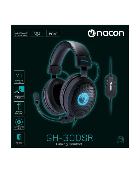 NACON PCGH-300SR auricular con micrófono Binaural Diadema Negro