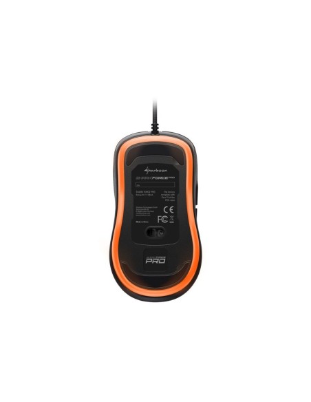Sharkoon SHARK FORCE PRO ratón USB Óptico 3200 DPI Ambidextro Negro, Naranja
