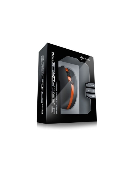 Sharkoon SHARK FORCE PRO ratón USB Óptico 3200 DPI Ambidextro Negro, Naranja
