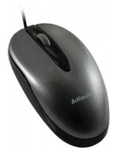 ActiveJet AMY-005 ratón USB Óptico 800 DPI Ambidextro Negro, Gris