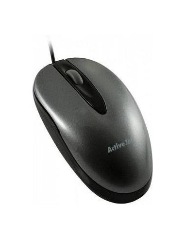 ActiveJet AMY-005 ratón USB Óptico 800 DPI Ambidextro Negro, Gris