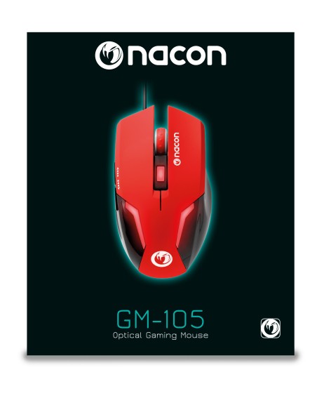 NACON GM-105 ratón USB Óptico 2400 DPI mano derecha