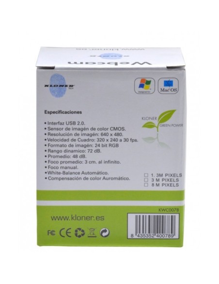 Kloner KWC0078 cámara web 1,3 MP 320 x 240 Pixeles USB 2.0 Plata