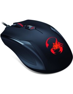 Genius AMMOX X1-400 ratón USB Óptico 3200 DPI Ambidextro Negro, Rojo