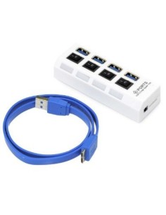 HUB USB 3.0 GEMBIRD 4 PUERTOS Y ALIMENTADOR 3A